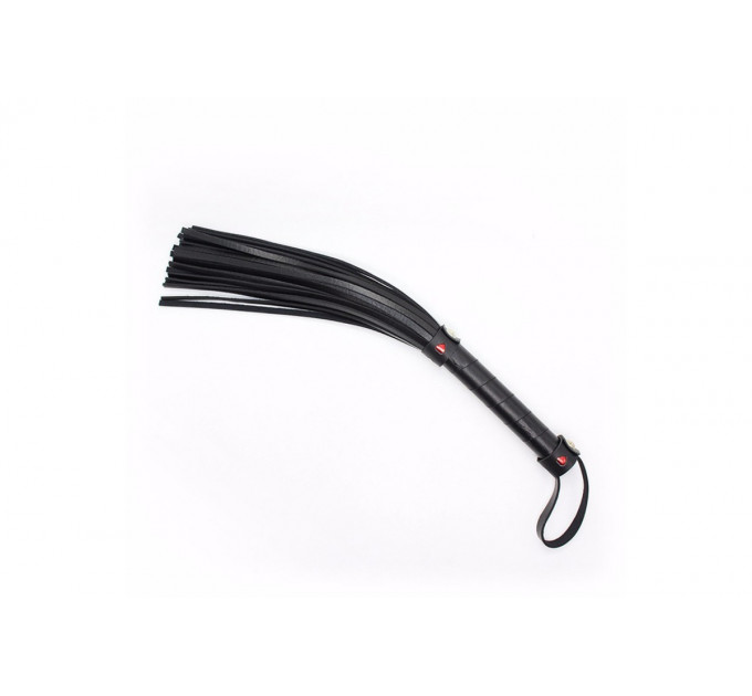 Флоггер с красным сердцем DS Fetish Flogger black with red heart