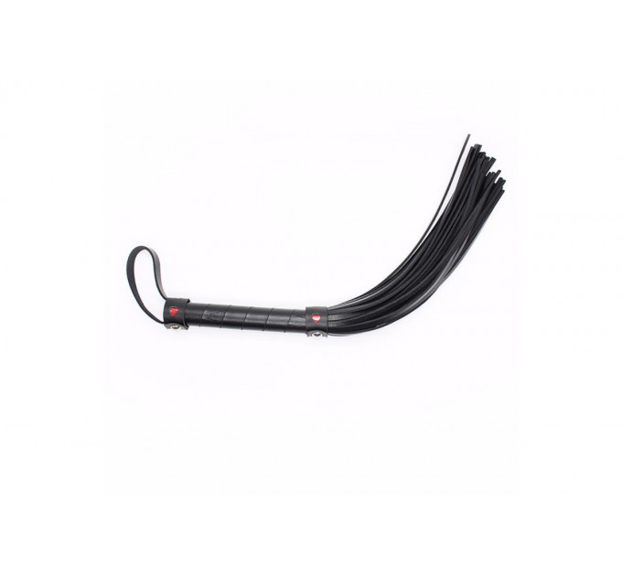 Флоггер с красным сердцем DS Fetish Flogger black with red heart
