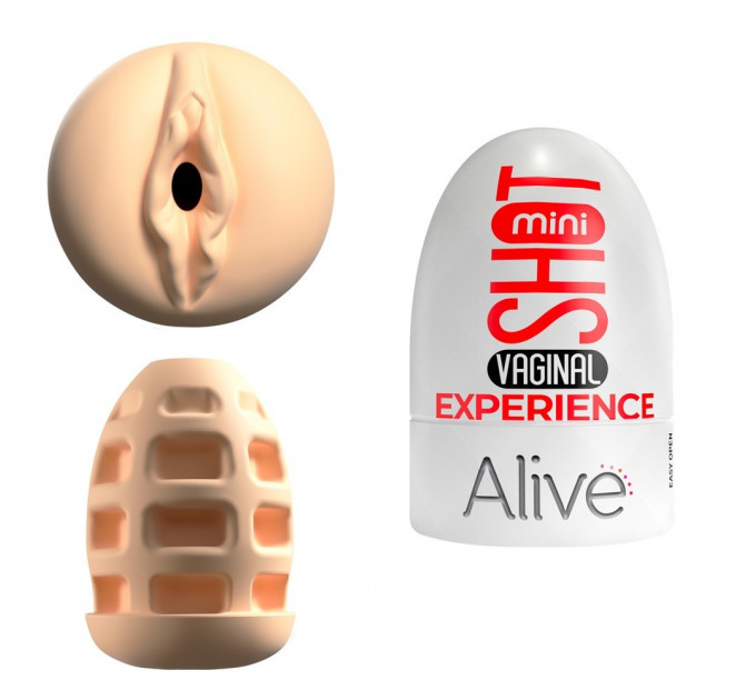Кишеньковий мастурбатор у вигляді вагіни Alive Mini Shot Experience бежевий