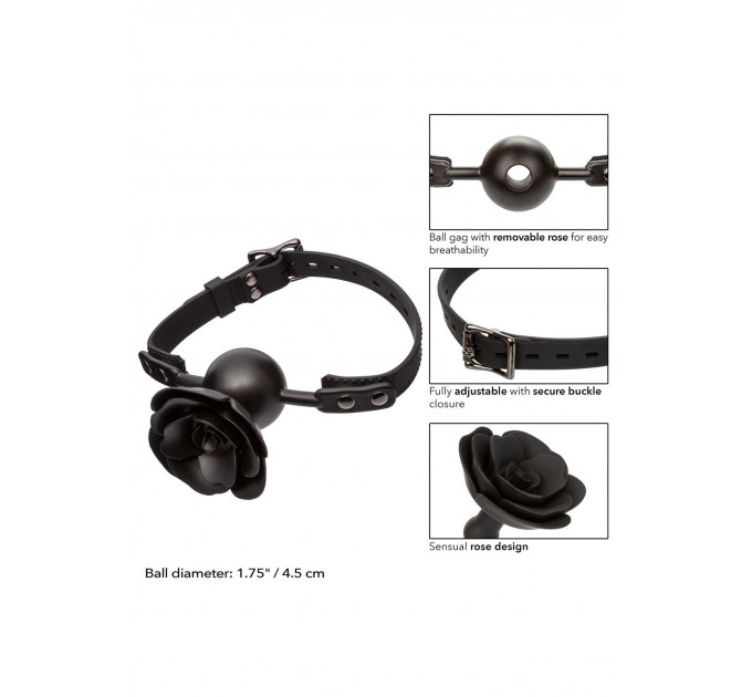 Кляп со съемной розой CalExotiс Removable Rose Gag, черный