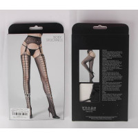 Колготки имитирующие чулки с бесшовными пажами Star Night Pantyhose черный, XS-M