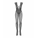 Комбинезон Obsessive c рисунком крыльев Bodystocking N112, черный, S\M