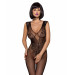 Комбинезон Obsessive c рисунком крыльев Bodystocking N112, черный, S\M