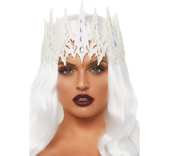 Корона із кристалами Glitter Die Cut Jeweled Crown від Leg Avenue, біла