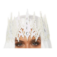 Корона із кристалами Glitter Die Cut Jeweled Crown від Leg Avenue, біла