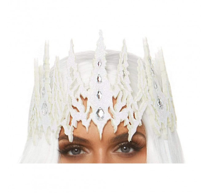 Корона із кристалами Glitter Die Cut Jeweled Crown від Leg Avenue, біла