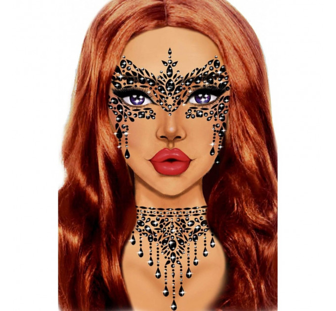 Маскарадная наклейка с драгоценностями Leg Avenue Masquerade face jewels sticker O/S