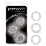 Набір ерекційних кілець із рельєфом NS Novelties Renegade Intensity, прозорі, 3 шт.