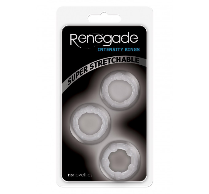 Набір ерекційних кілець із рельєфом NS Novelties Renegade Intensity, прозорі, 3 шт.