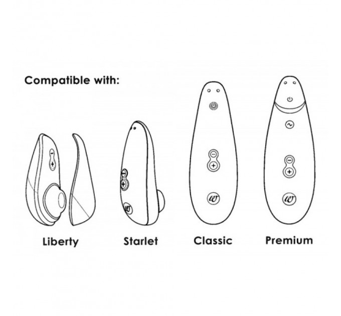 Змінні насадки на Womanizer Classic та Premium, чорний, розмір S