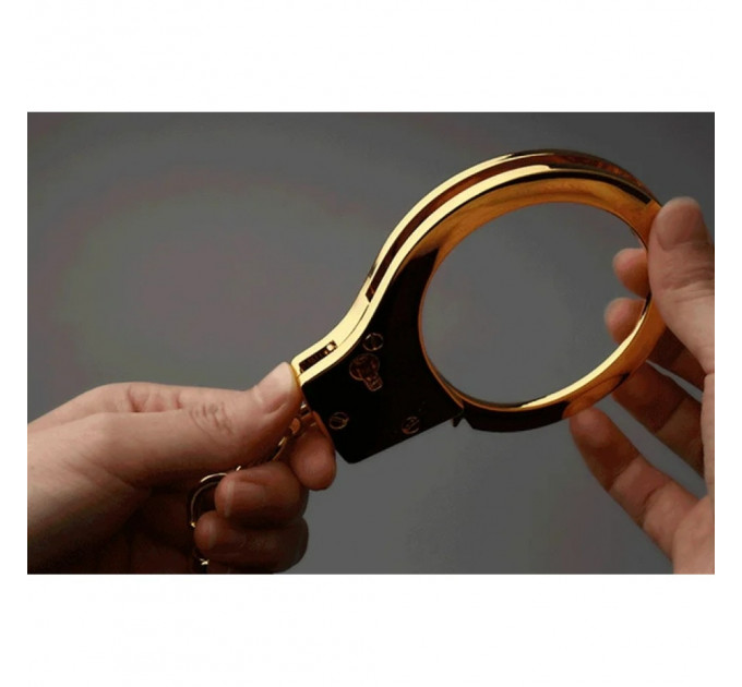 Наручники металлические позолоченные массивные Lockink
