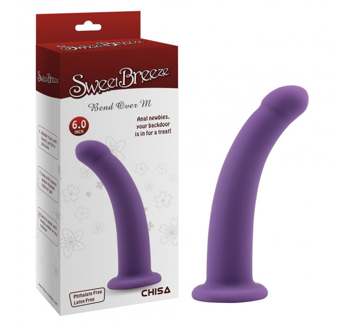 Насадка для страпону нереалістична Chisa Sweet Breeze BEND OVER M, фіолетова