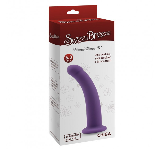 Насадка для страпону нереалістична Chisa Sweet Breeze BEND OVER M, фіолетова