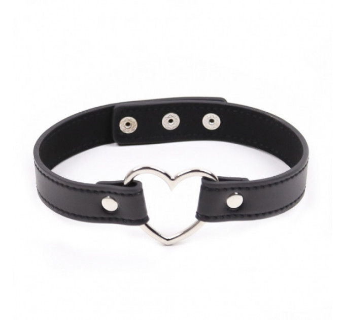Ошейник DS Fetish Collar with heart black