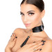Нашийник широкий з підвіскою-пензликом Kinky Diva Collar Me!, чорно-золотистий