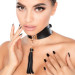 Нашийник широкий з підвіскою-пензликом Kinky Diva Collar Me!, чорно-золотистий