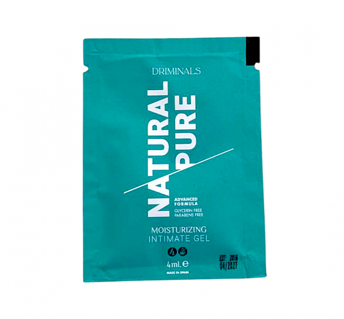 Пробник/Лубрикант на водній основі Driminals Natural Pure для чутливої ​​шкіри, 4 мл