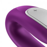 Вібратор для пар із фірмовим пультом керування Satisfyer DOUBLE FUN фіолетовий
