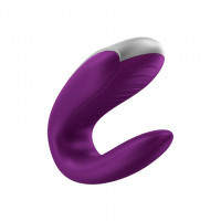 Вібратор для пар із фірмовим пультом керування Satisfyer DOUBLE FUN фіолетовий