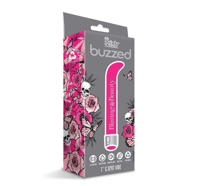 Вибратор Buzzed G-spot Vibe, ярко розовый, 17,7 см