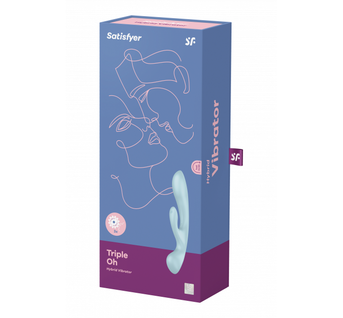 Вибоатор кролик SATISFYER TRIPLE OH LIGHT BLUE
