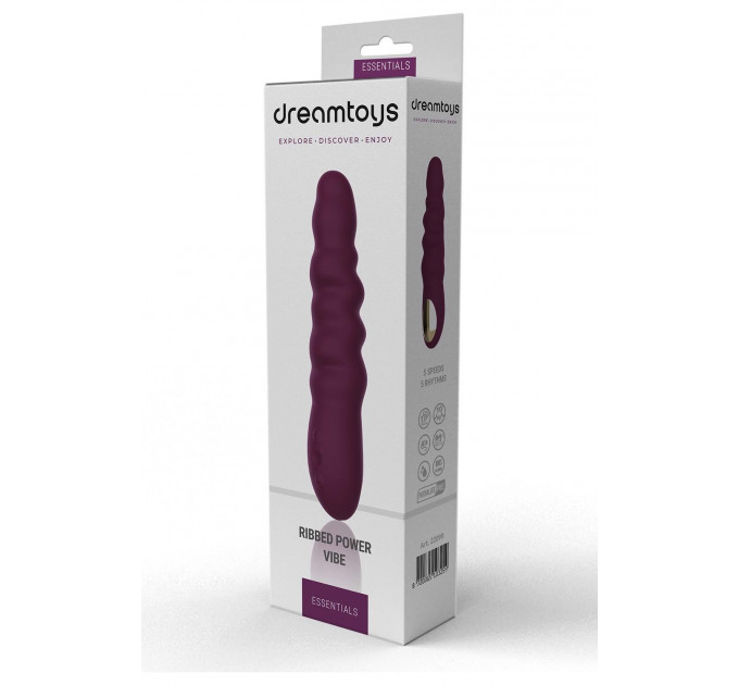 Класичний вібратор рельєфний Dream Toys ESSENTIALS Ripped Power Vibe, фіолетовий