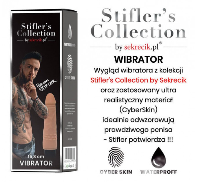 Вибратор реалистичный Stiflers Collection бежевый, 15.8 х 4.5 см