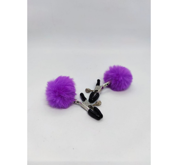 Зажимы на соски DS Fetish Nipple clamps metal poliester violet