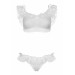 Женский кружевной комплект топ и трусики Lace ruffle crop top and panty White O\S