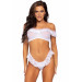 Женский кружевной комплект топ и трусики Lace ruffle crop top and panty White O\S