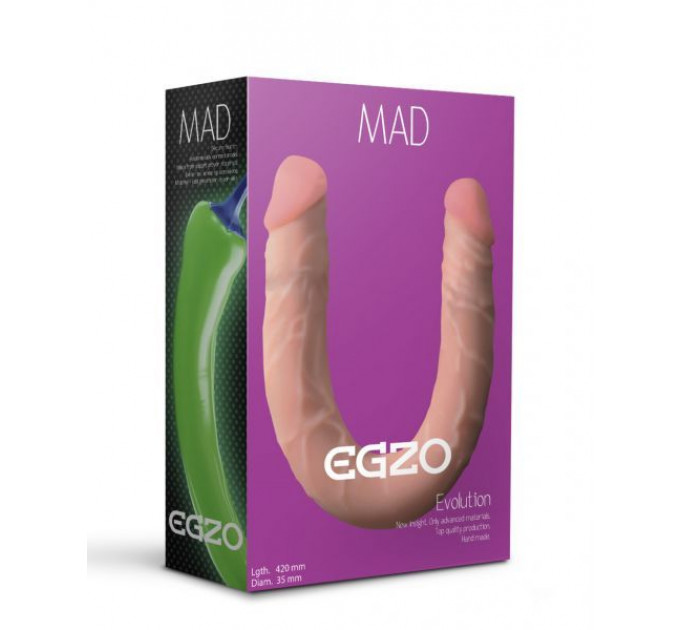 Двухсторониий фаллоимитатор EGZO Ciberskin 42 см*3,5 см