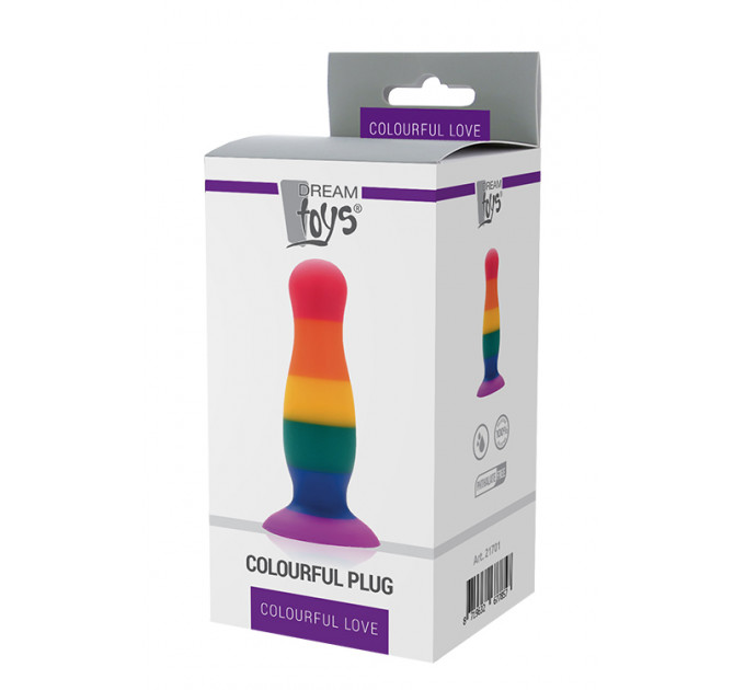 Радужная анальная пробка COLOURFUL LOVE PLUG