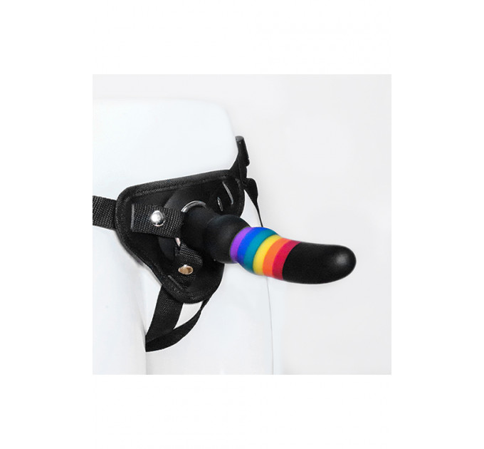 Страпон жіночий Райдужний COLOURFUL LOVE STRAP ON SOLID DILDO
