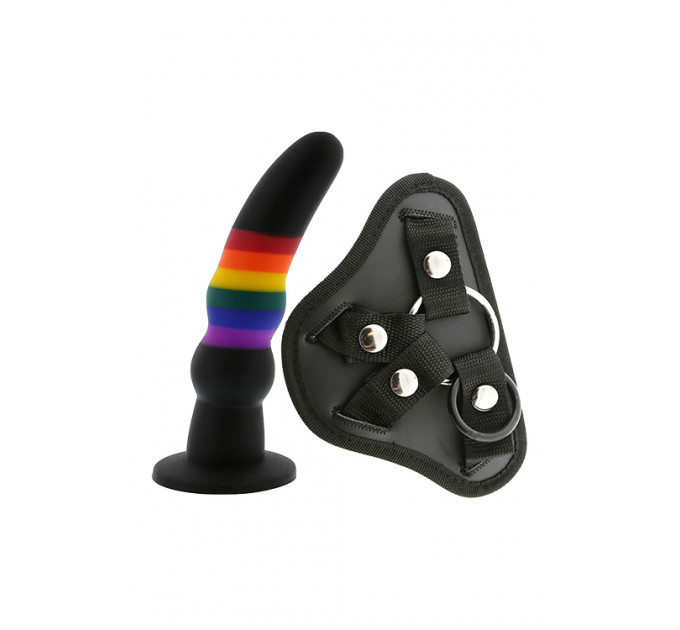Страпон жіночий Райдужний COLOURFUL LOVE STRAP ON SOLID DILDO
