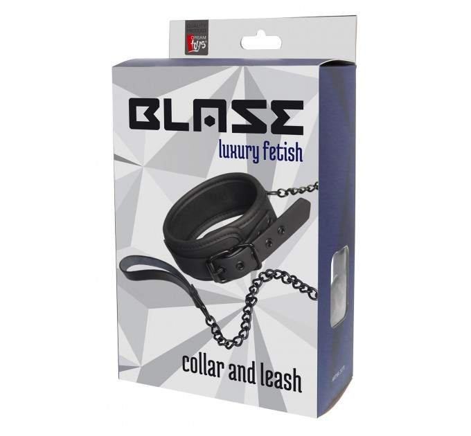 Ошейник с поводком BLAZE COLLAR AND CHAIN BLACK