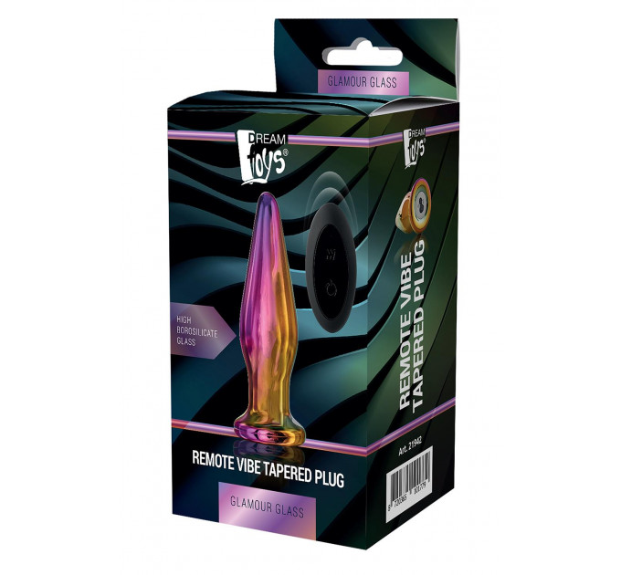 Анальна пробка з вібрацією скляна конусна Dream Toys GLAMOUR GLASS