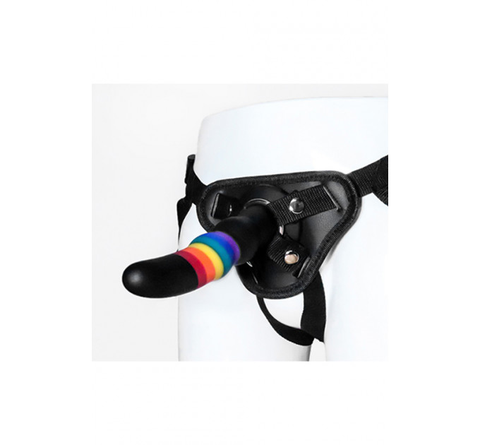 Страпон жіночий Райдужний COLOURFUL LOVE STRAP ON SOLID DILDO