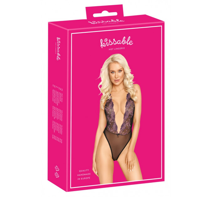Боди с вырезом Body Embroidery S/M