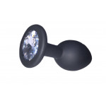 Анальна пробка Black Silicone White Shape M