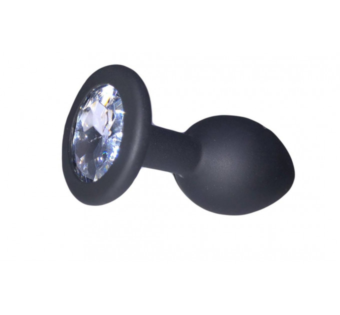 Анальна пробка Black Silicone White Shape M
