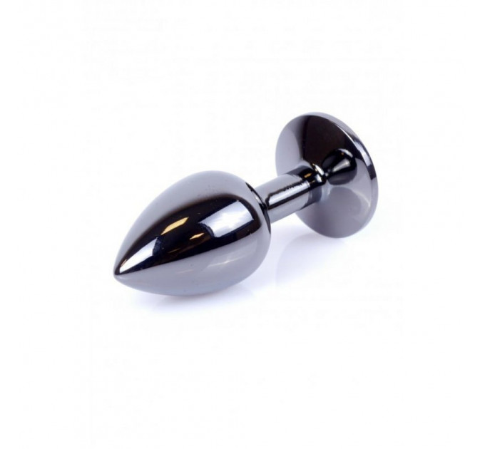 Анальна пробка з каменем Plug-Jewellery Dark Silver PLUG- Red розмір S