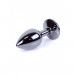 Анальна пробка з каменем Plug-Jewellery Dark Silver PLUG- Red розмір S