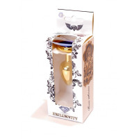 Анальна пробка з каменем Plug-Jewellery Dark Silver PLUG- Red розмір S
