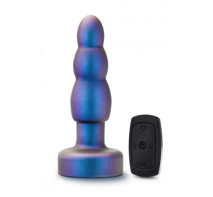 Анальна пробка з вібрацією і кульками, що обертаються Anal Adventures Blush, з пультом, силіконова