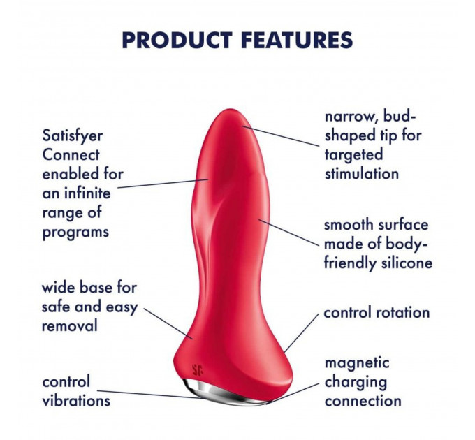 Анальная смарт-пробка с вращающимися шариками Satisfyer Rotator Plug 1, красный