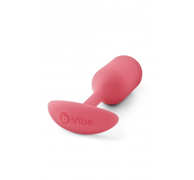 Бесшовная силиконовая анальная пробка с утяжелением B-Vibe - Snug Plug 2 коралловая