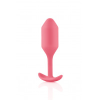 Бесшовная силиконовая анальная пробка с утяжелением B-Vibe - Snug Plug 2 коралловая