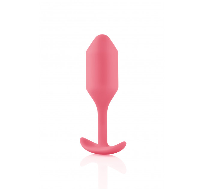 Бесшовная силиконовая анальная пробка с утяжелением B-Vibe - Snug Plug 2 коралловая