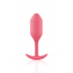 Бесшовная силиконовая анальная пробка с утяжелением B-Vibe - Snug Plug 2 коралловая