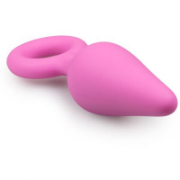 Анальная пробка со стоппером-кольцом Easytoys, силиконовая, розовая